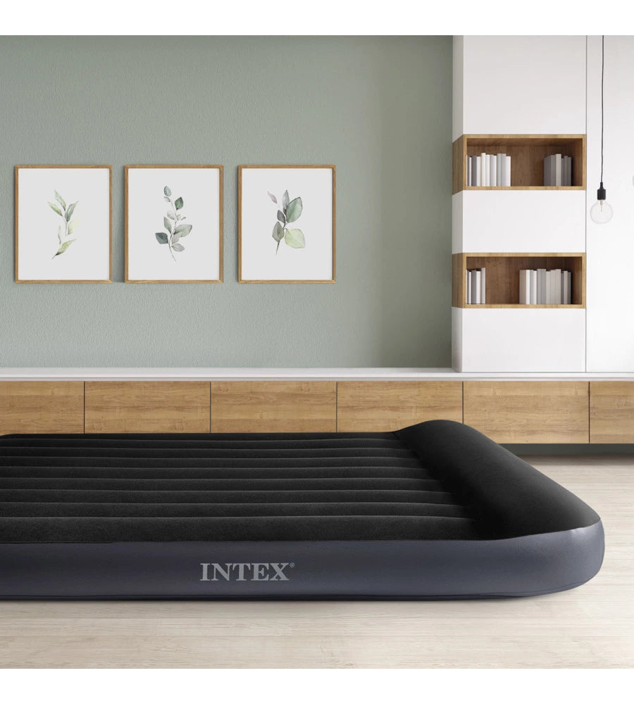 MATERASSO AD UNA PIAZZA E MEZZA AUTOGONFIANTE INTEX "AIRBED DURA-BEAM PILLOW REST CLASSIC" COLORE BLU SCURO, 137X191X25