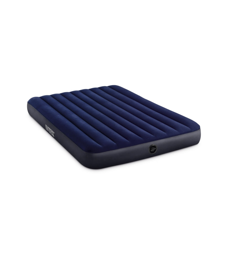 MATERASSO MATRIMONIALE GONFIABILE INTEX "AIRBED DURA-BEAM STANDARD PRESTIGE DOWNY" COLORE BLU, 152X203X25 CM