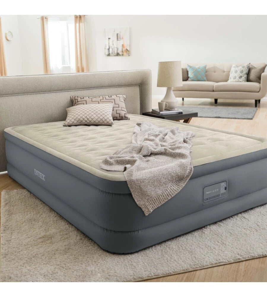 MATERASSO MATRIMONIALE AUTOGONFIANTE INTEX "AIRBED DURA-BEAM PREMAIRE II" COLORE BEIGE CON CONNESSIONE BLUETOOTH, 152X203X46 CM