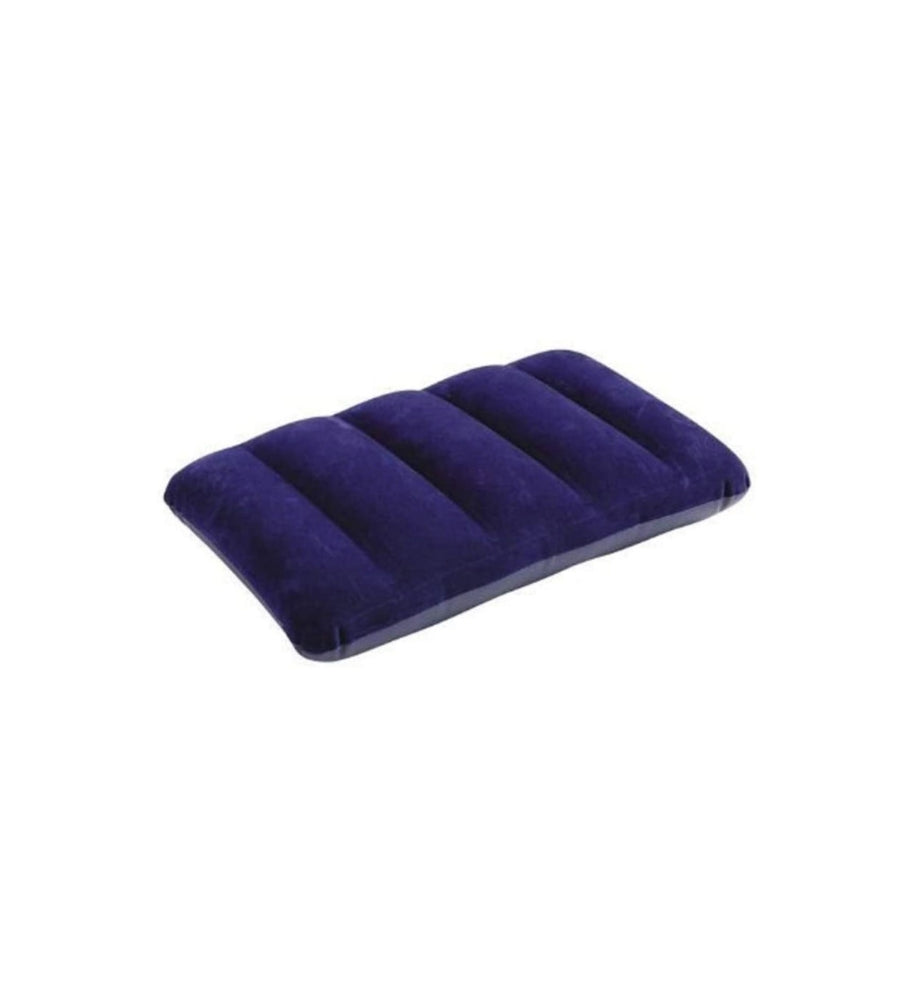 MATERASSO MATRIMONIALE GONFIABILE INTEX "AIRBED DURA-BEAM STANDARD CLASSIC DOWNY" COLORE BLU CON POMPA MANUALE E DUE CUSCINI, 152X203X25 CM