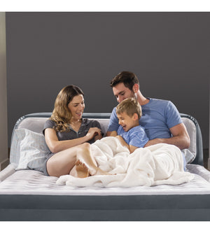 MATERASSO MATRIMONIALE AUTOGONFIANTE INTEX "DURA-BEAM PILLOW ULTRA PUSH" COLORE GRIGIO CHIARO E POMPA ELETTRICA INCLUSA, 152X236X86 CM