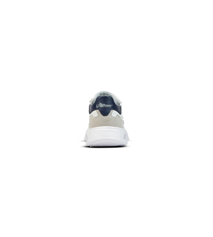 SCARPA SNEAKER U-POWER "BLAIR" IN PELLE COLORE BIANCO E BEIGE, TG 39