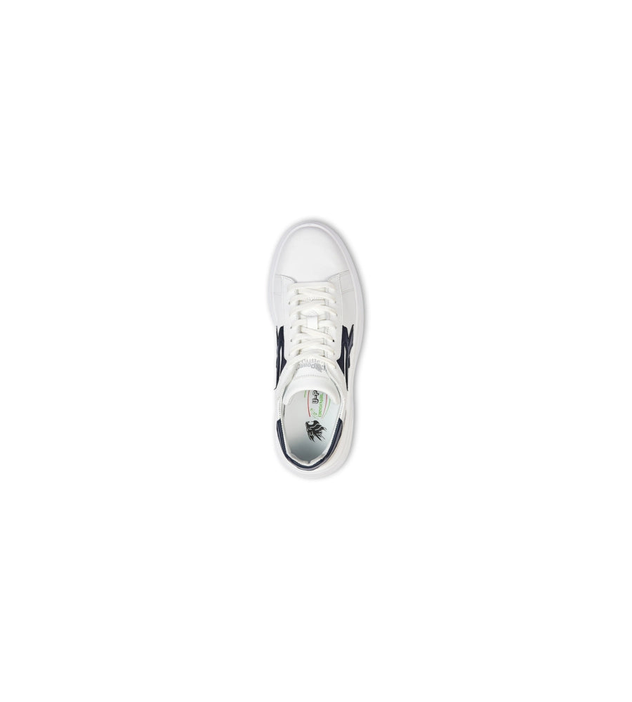 SCARPA SNEAKER U-POWER "BLAIR" IN PELLE COLORE BIANCO E BEIGE, TG 43