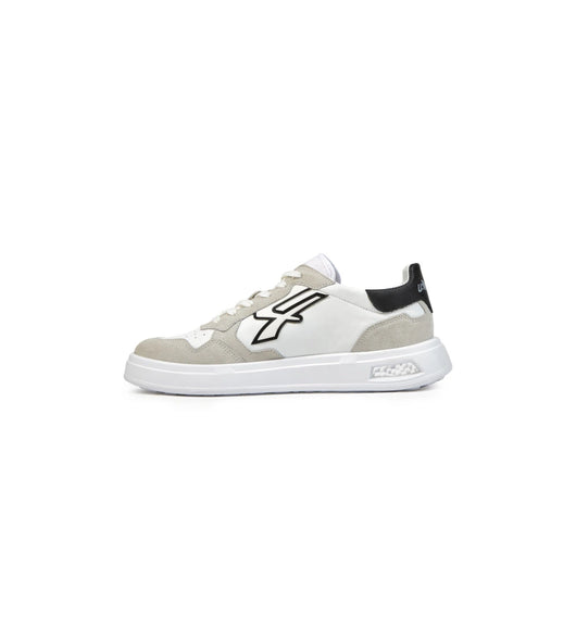 SCARPA SNEAKER U-POWER "HELIX" IN PELLE COLORE BIANCO E BEIGE, TG 39