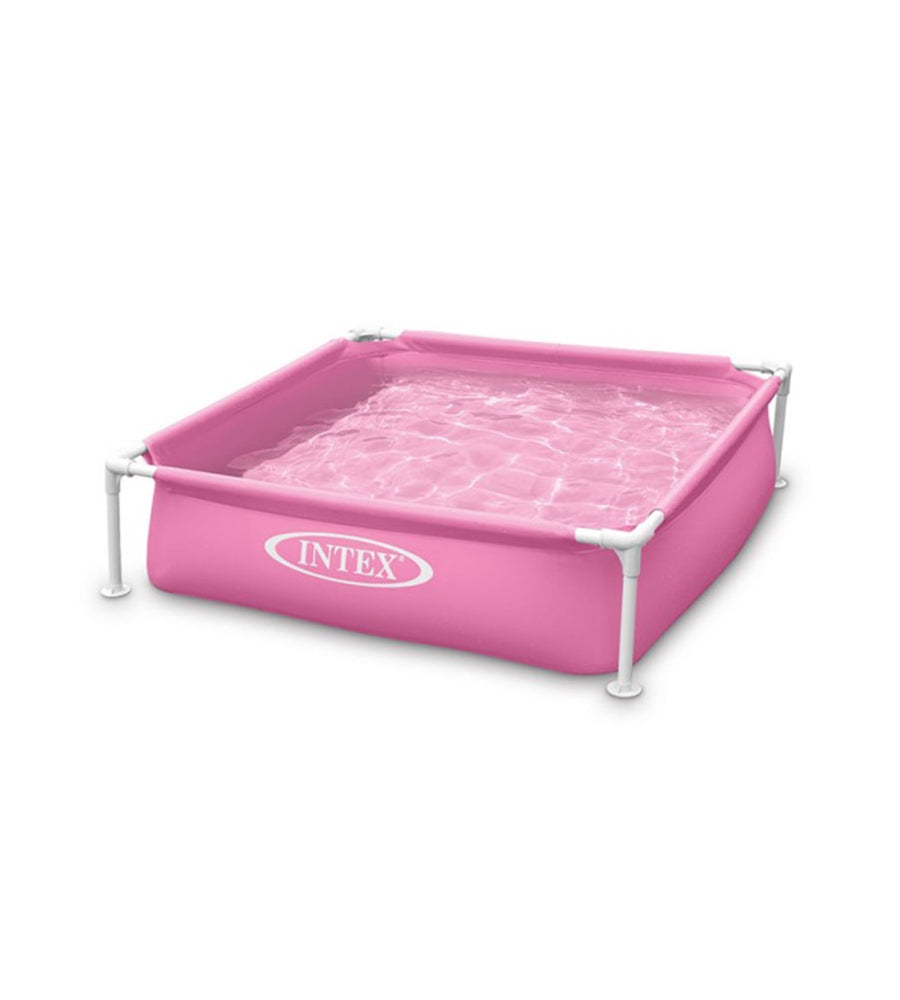 PISCINA FUORI TERRA QUADRATA INTEX "MINI FRAME" COLORE ROSA 122X122X30 CM