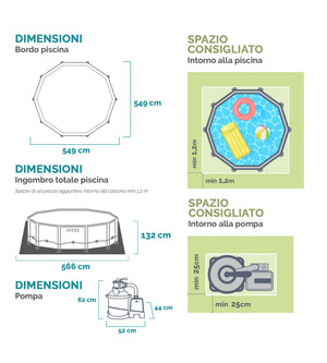 PISCINA FUORI TERRA ROTONDA INTEX "ULTRA XTR FRAME" 549X549X132 CM