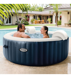 PISCINA IDROMASSAGGIO GONFIABILE ROTONDA INTEX "BUBBLE MASSAGE" COLORE BLU 4 PERSONE 196X196X71CM