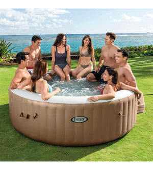 PISCINA IDROMASSAGGIO GONFIABILE ROTONDA INTEX "BUBBLE MASSAGE" 8 PERSONE 236X236X71CM