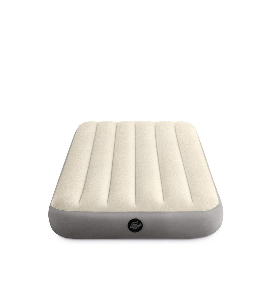 MATERASSO SINGOLO GONFIABILE INTEX "AIRBED DURA-BEAM SINGLE-HIGH" CREMA 99X191X25 CM