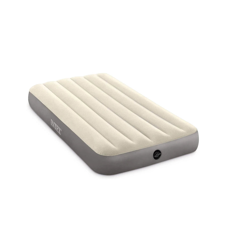 MATERASSO SINGOLO GONFIABILE INTEX "AIRBED DURA-BEAM SINGLE-HIGH" CREMA 99X191X25 CM