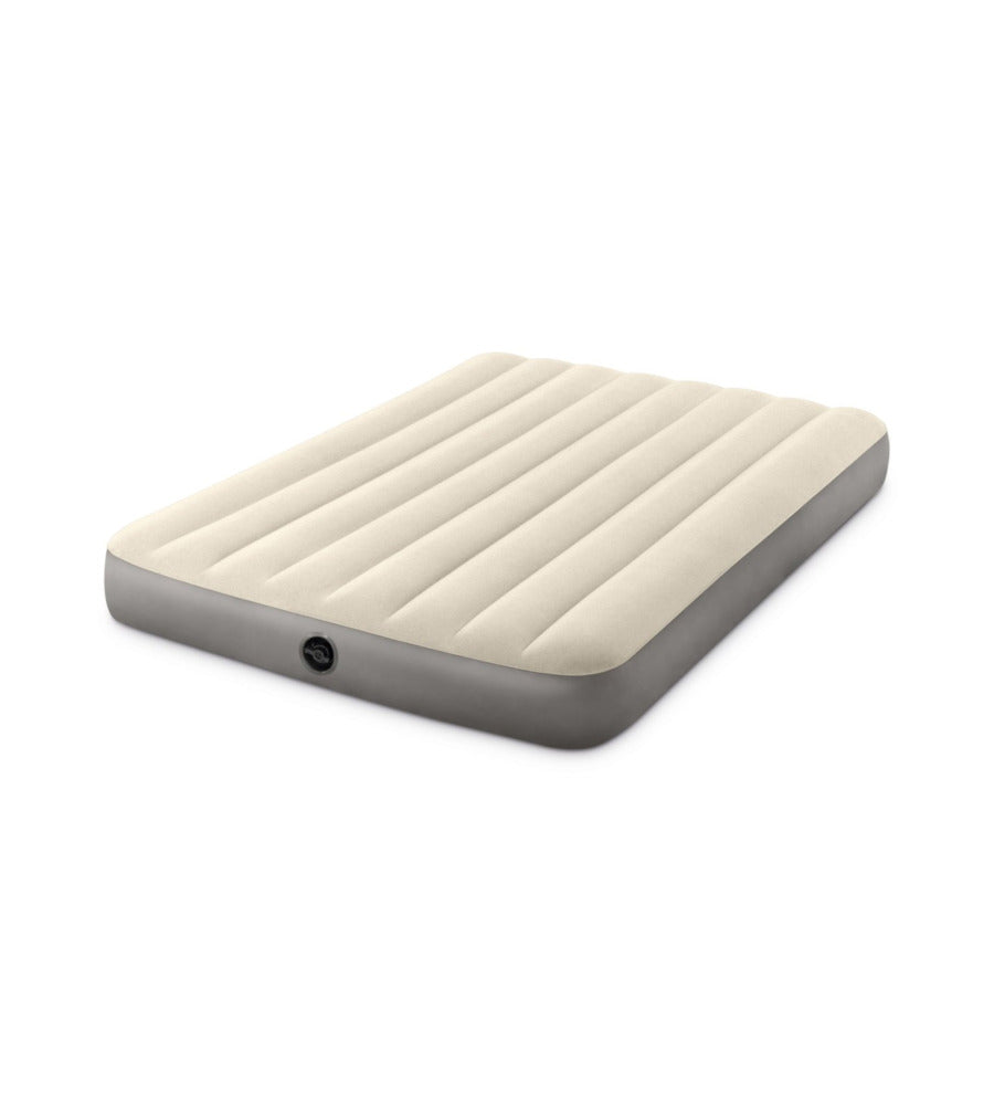 MATERASSO PIAZZA E MEZZA GONFIABILE INTEX "AIRBED DURA-BEAM SINGLE-HIGH" CREMA 137X191X25 CM