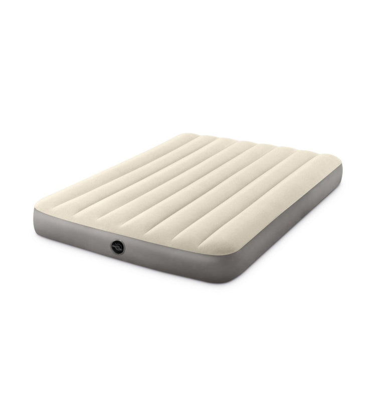 MATERASSO MATRIMONIALE GONFIABILE INTEX "AIRBED DURA-BEAM SINGLE-HIGH" CREMA 152X203X25 CM