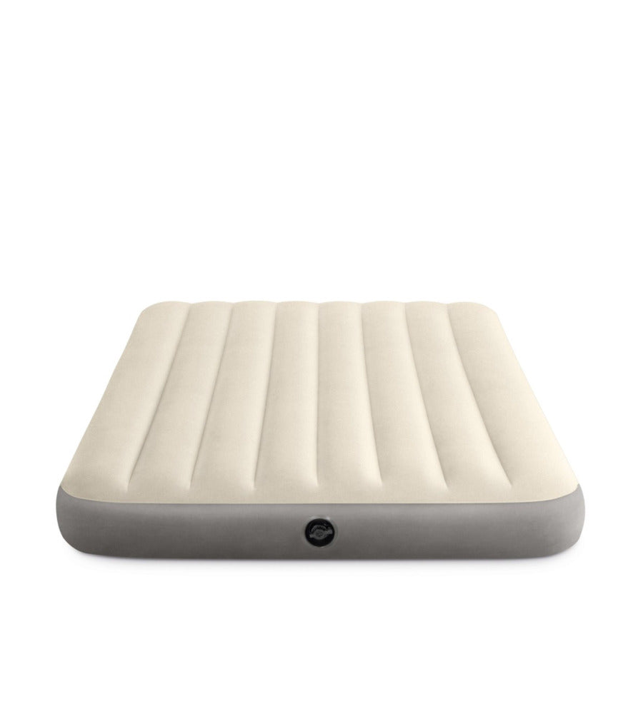 MATERASSO MATRIMONIALE GONFIABILE INTEX "AIRBED DURA-BEAM SINGLE-HIGH" CREMA 152X203X25 CM