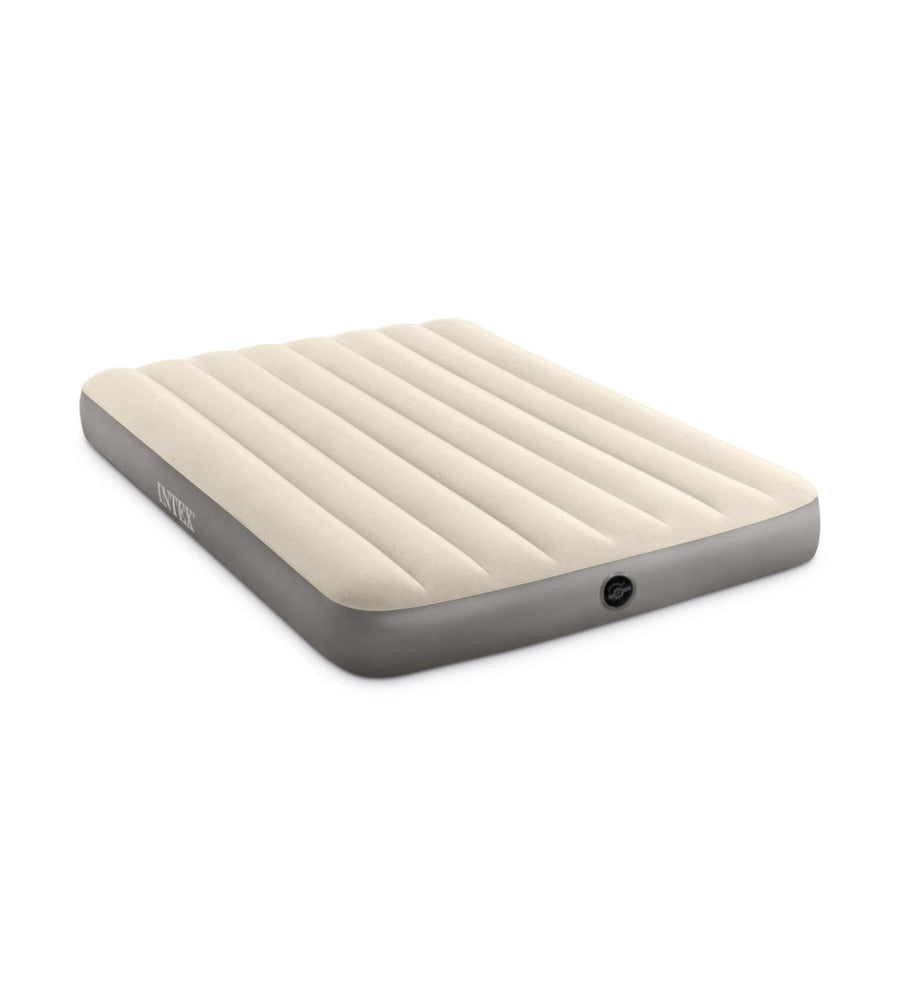 MATERASSO MATRIMONIALE GONFIABILE INTEX "AIRBED DURA-BEAM SINGLE-HIGH" CREMA 152X203X25 CM