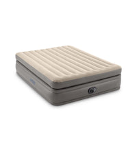 MATERASSO MATRIMONIALE AUTOGONFIANTE INTEX "AIRBED DURA-BEAM PRIME COMFORT ELEVATED" CON POMPA ELETTRICA INCORPORATA BEIGE 152X203X51 CM