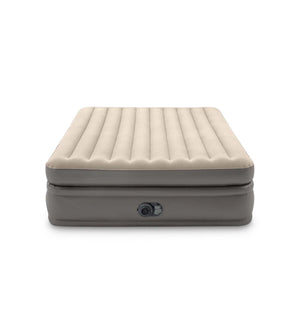 MATERASSO MATRIMONIALE AUTOGONFIANTE INTEX "AIRBED DURA-BEAM PRIME COMFORT ELEVATED" CON POMPA ELETTRICA INCORPORATA BEIGE 152X203X51 CM