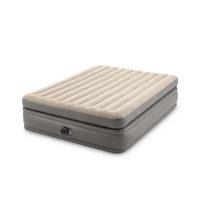 MATERASSO MATRIMONIALE AUTOGONFIANTE INTEX "AIRBED DURA-BEAM PRIME COMFORT ELEVATED" CON POMPA ELETTRICA INCORPORATA BEIGE 152X203X51 CM