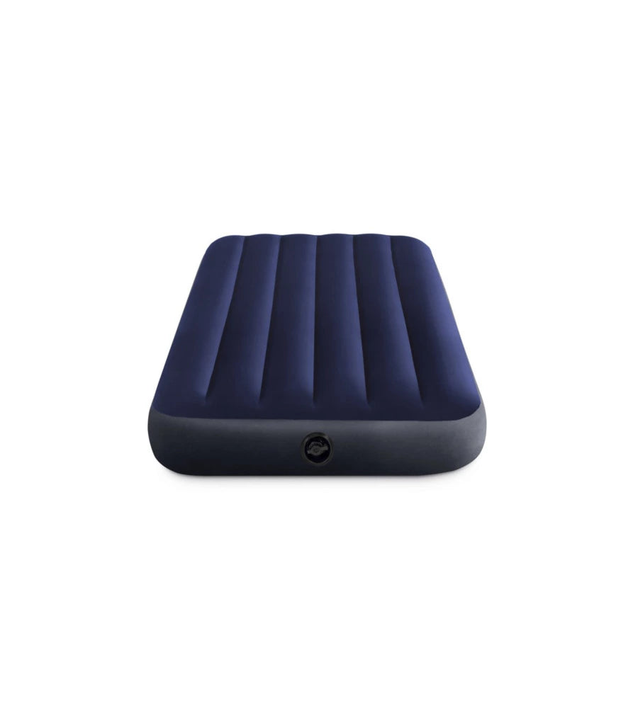 MATERASSO MEZZA PIAZZA GONFIABILE INTEX "AIRBED DURA-BEAM STANDARD CLASSIC DOWNY" BLU 76X191X25 CM