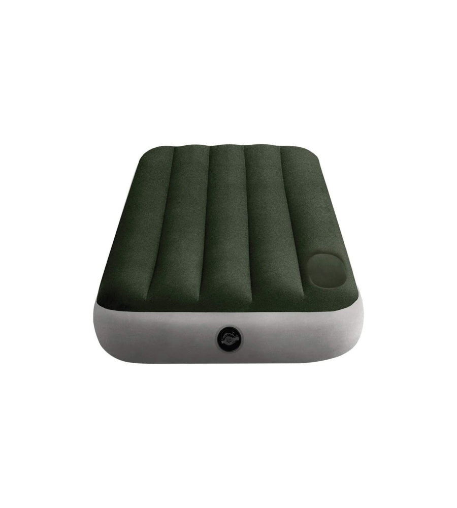 MATERASSO MEZZA PIAZZA GONFIABILE INTEX "AIRBED DURA-BEAM STANDARD DOWNY" CON POMPA A PEDALE VERDE 76X191X25 CM