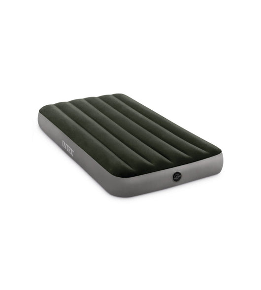 MATERASSO SINGOLO GONFIABILE INTEX "AIRBED DURA-BEAM STANDARD PRESTIGE DOWNY" CON POMPA A BATTERIA VERDE 99X191X25 CM