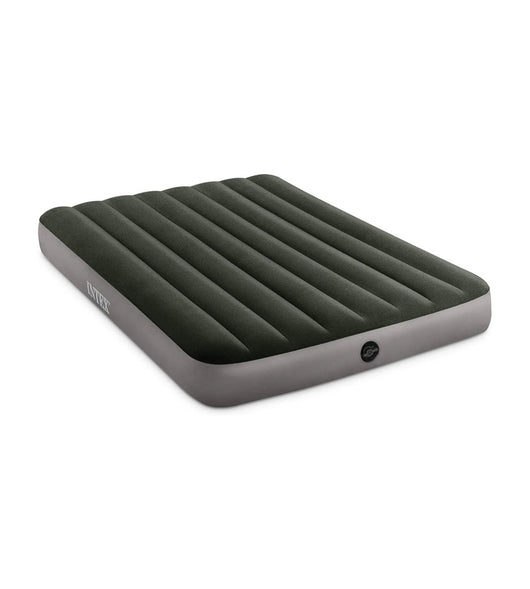 MATERASSO PIAZZA E MEZZA GONFIABILE INTEX "AIRBED DURA-BEAM STANDARD PRESTIGE DOWNY" CON POMPA A BATTERIA VERDE 137X191X25 CM