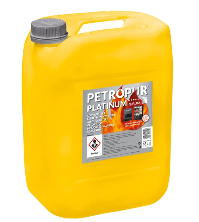 COMBUSTIBILE LIQUIDO PETROPUR PLATINUM 8 TANICHE DA 18LT - TOTALE DI 144 LITRI