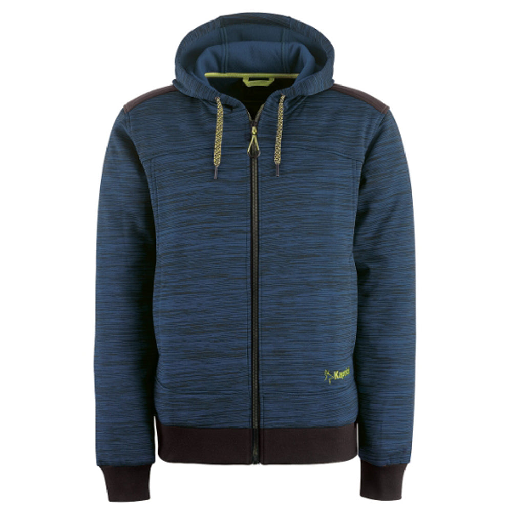 FELPA UOMO DA LAVORO SLICK ZIP e CAPPUCCIO REGOLABILE BLU AVIO TG.M KAPRIOL 35340