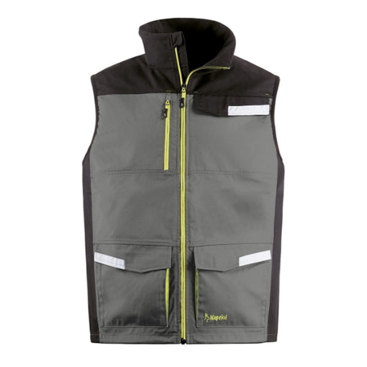 GILET DA LAVORO MULTITASCHE KAVIR GRIGIO/NERO TG. L CON ZIP KAPRIOL 35611