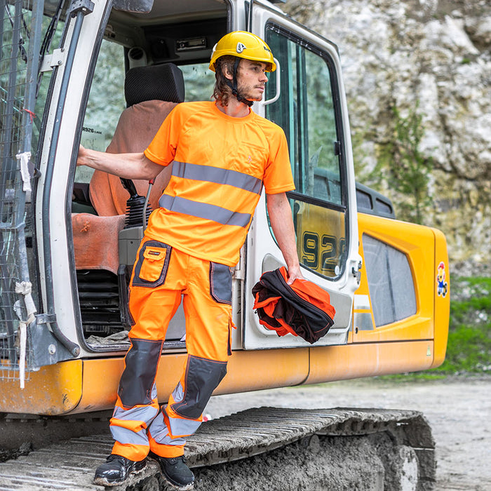 PANTALONI DA LAVORO ALTA VISIBILITA' RIFLETTENTI ARANCIONI TG.XL KAPRIOL