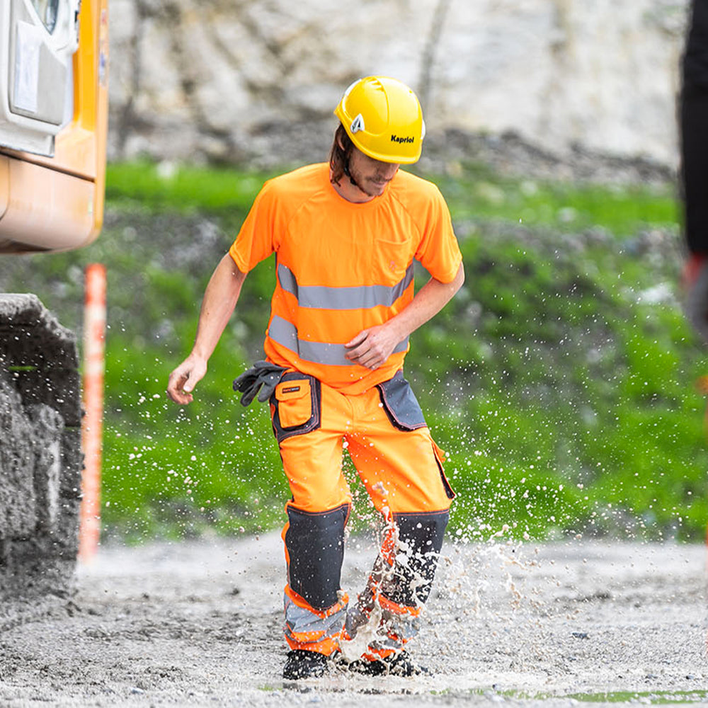 PANTALONI DA LAVORO ALTA VISIBILITA' RIFLETTENTI ARANCIONI TG.XL KAPRIOL