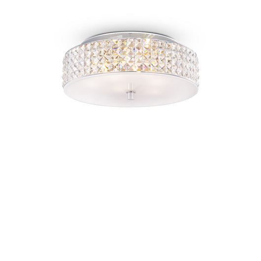 Plafoniera Contemporanea Roma Metallo-Cristallo Cromo 6 Luci 3W 3000K Luce Calda