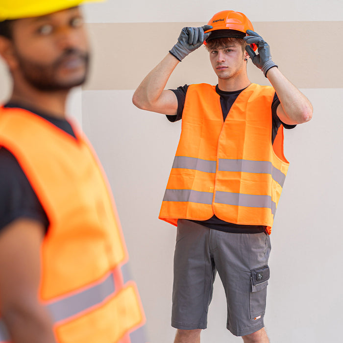 GILET UOMO DA LAVORO ALTA VISIBILITA' RIFLETTENTE ARANCIONE EN 20471 KAPRIOL