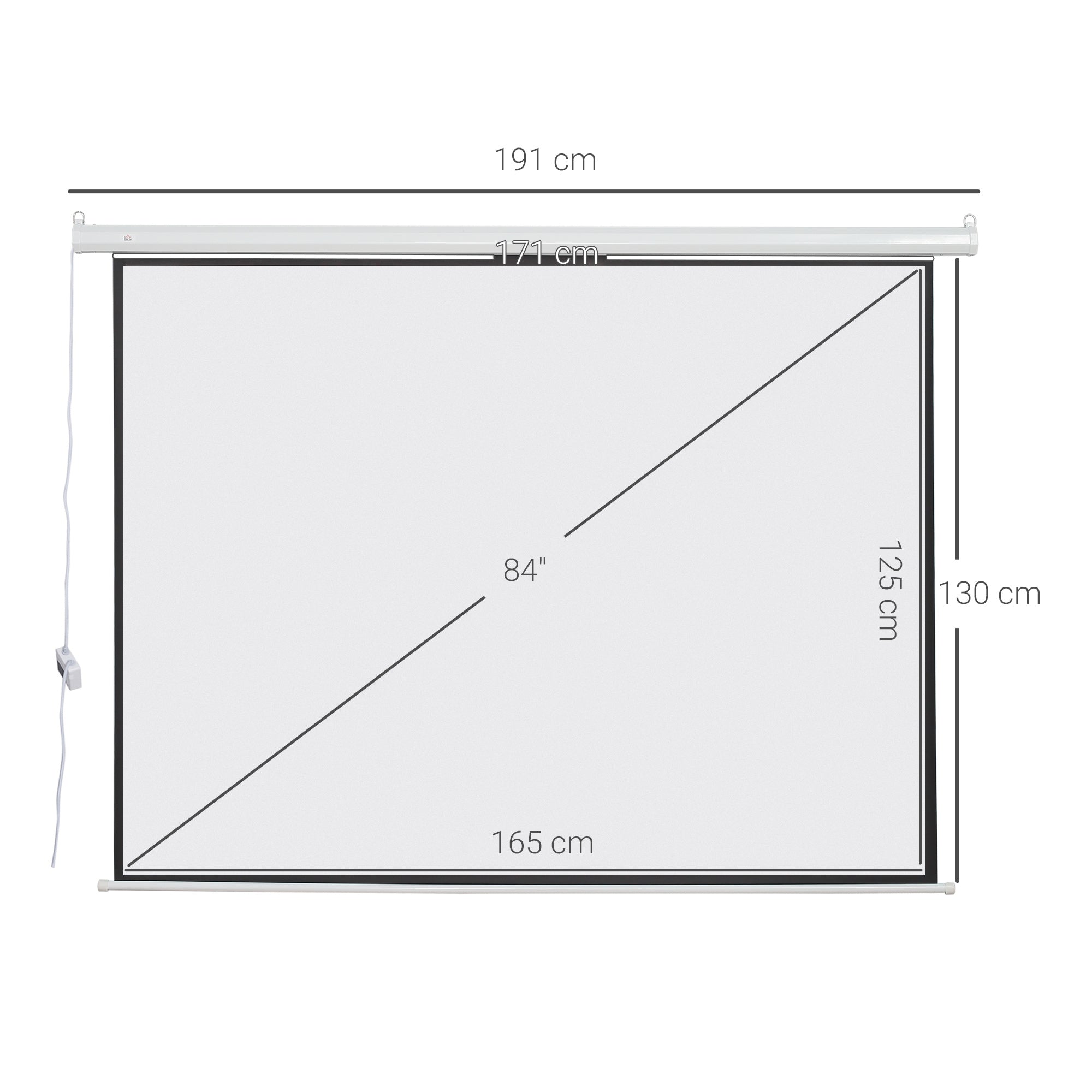 EASYCOMFORT Schermo 84 Pollici Proiezione Motorizzato Home Cinema, Bianco