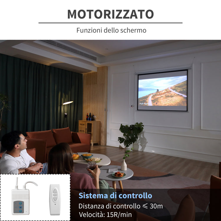 EASYCOMFORT Schermo 84 Pollici Proiezione Motorizzato Home Cinema, Bianco