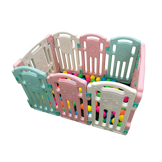 Box Recinto Attività per Bambini 102x70x61 cm Bianco Rosa e Azzurro