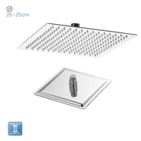 Soffione Doccia Thin Line Quadrato in Acciaio Inox 25x25 cm