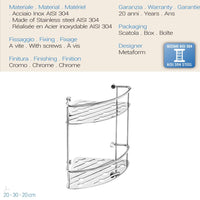 Angolare doccia doppio Acciaio Inox mod. Thin Line