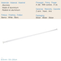 Tubo doccia Estensibile 125-225 Cm Bianco