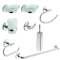 Set accessori bagno kit completo One Cromo 8 pezzi in Acciaio Cromato