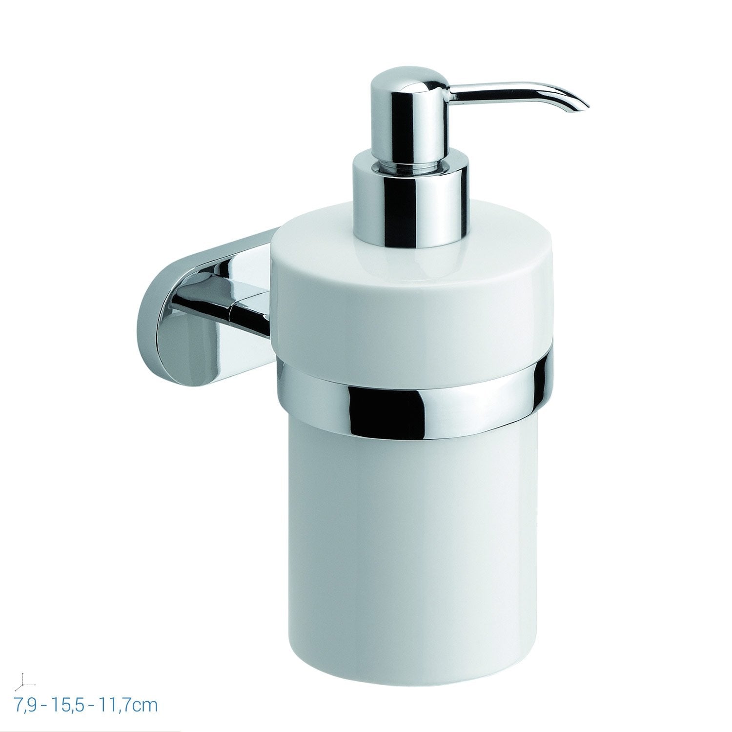 Dispenser sapone in ceramica e metallo fissaggio a parete mod. Louise