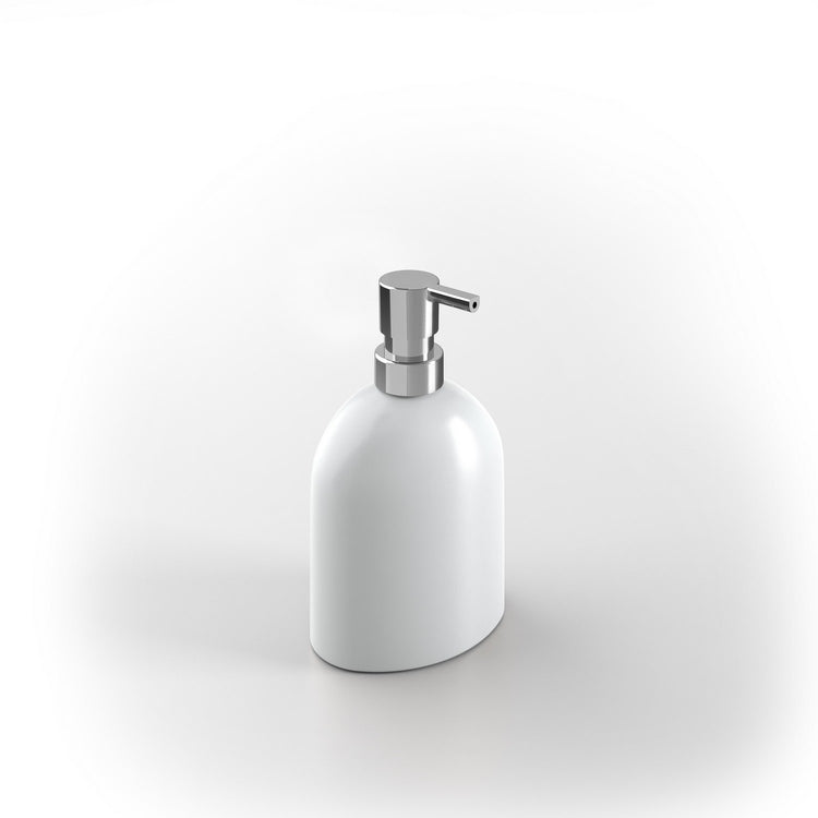 Dispenser Sapone da Appoggio Bianco in Porcellana Mod. Bird