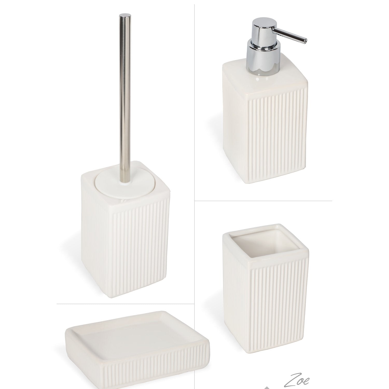 Dispenser Sapone da Appoggio Bianco in Ceramica Mod. Zoe