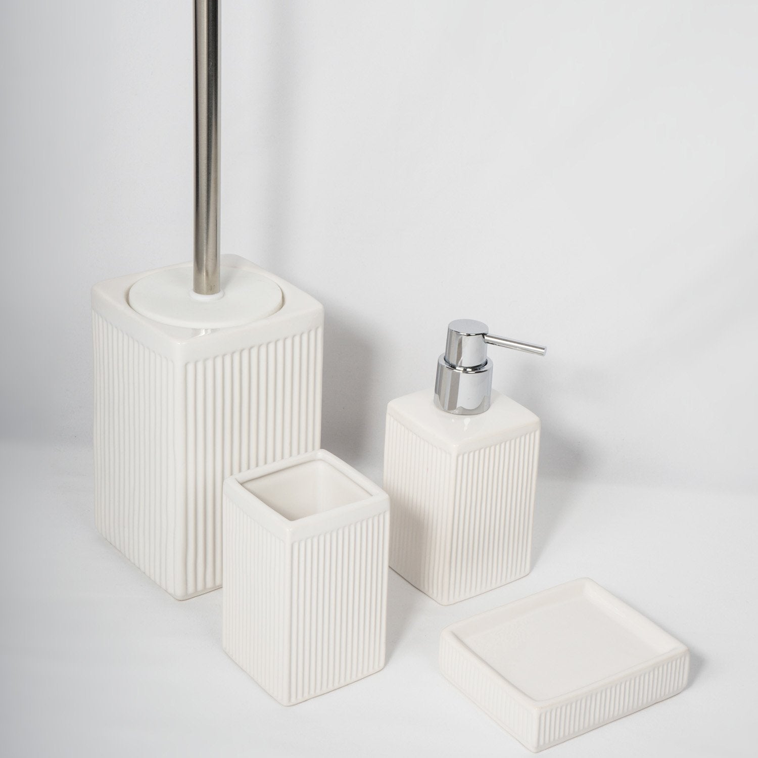 Dispenser Sapone da Appoggio Bianco in Ceramica Mod. Zoe