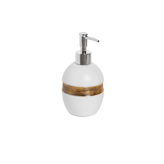 Dispenser Sapone da Appoggio Bianco e Bronzo in Ceramica Mod. Maya