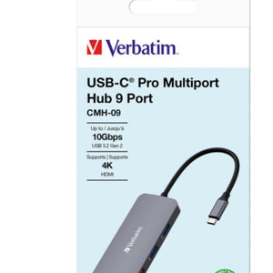 Verbatim cmh-09 usb tipo-c 10000 mbit/s argento - 32152