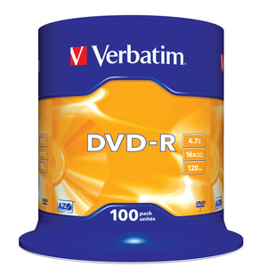 Verbatim dvd-r matt silver 4,7 gb 100 pz - 43549