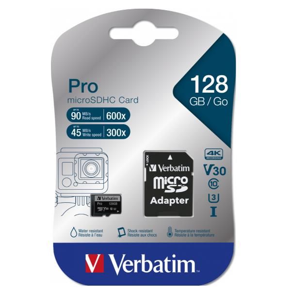 Verbatim pro 128 gb microsdxc uhs-i classe 10 - 47044