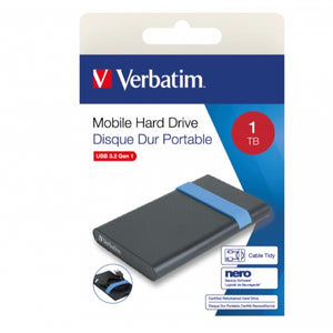 Verbatim 53112 disco rigido esterno 1 tb 5400 giri/min 2.5" usb di tipo b 3.2 gen 1 (3.1 gen 1) nero - 74174