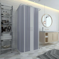 Box Doccia a 3 Lati in PVC 80x90x80CM H185 a soffietto con Apertura Centrale colore Bianco mod. Flex