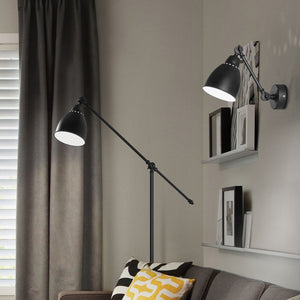 Piantana Industrial-Minimal Newton Metallo Nero 1 Luce E27